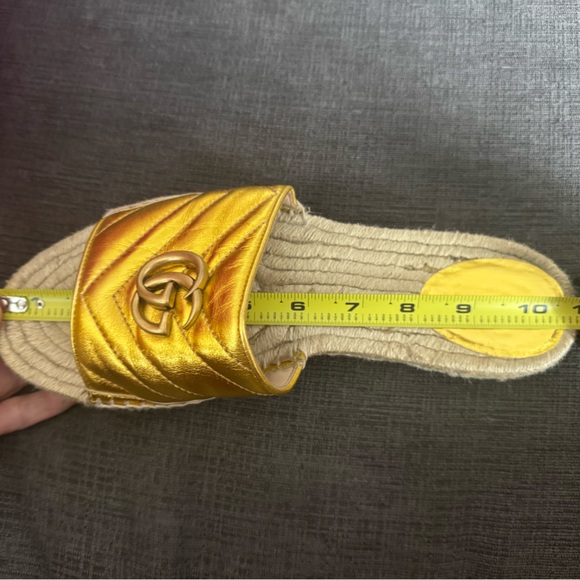 Gucci Gold Slide Sandals - Picture 6 of 9